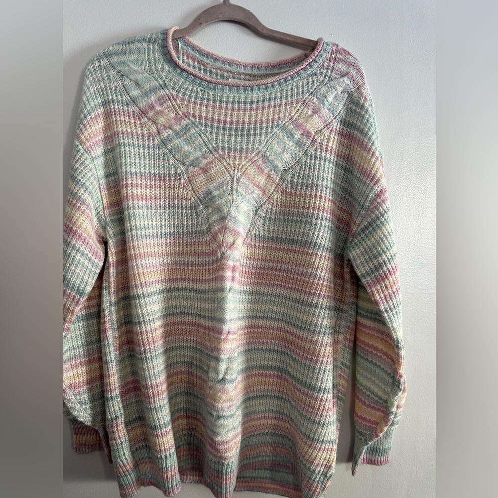 LC Lauren Conrad Dusk Moon crew neck cable knit pull over sweater